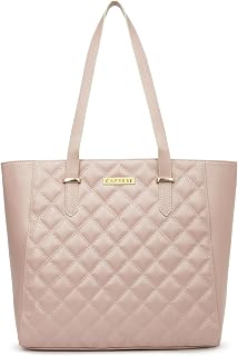 Caprese Tilly Large Tote Bag for Women | Stylish Quilted, Durable, Multi-Compartment Design for Work, Travel, Shopping | L... Price In India