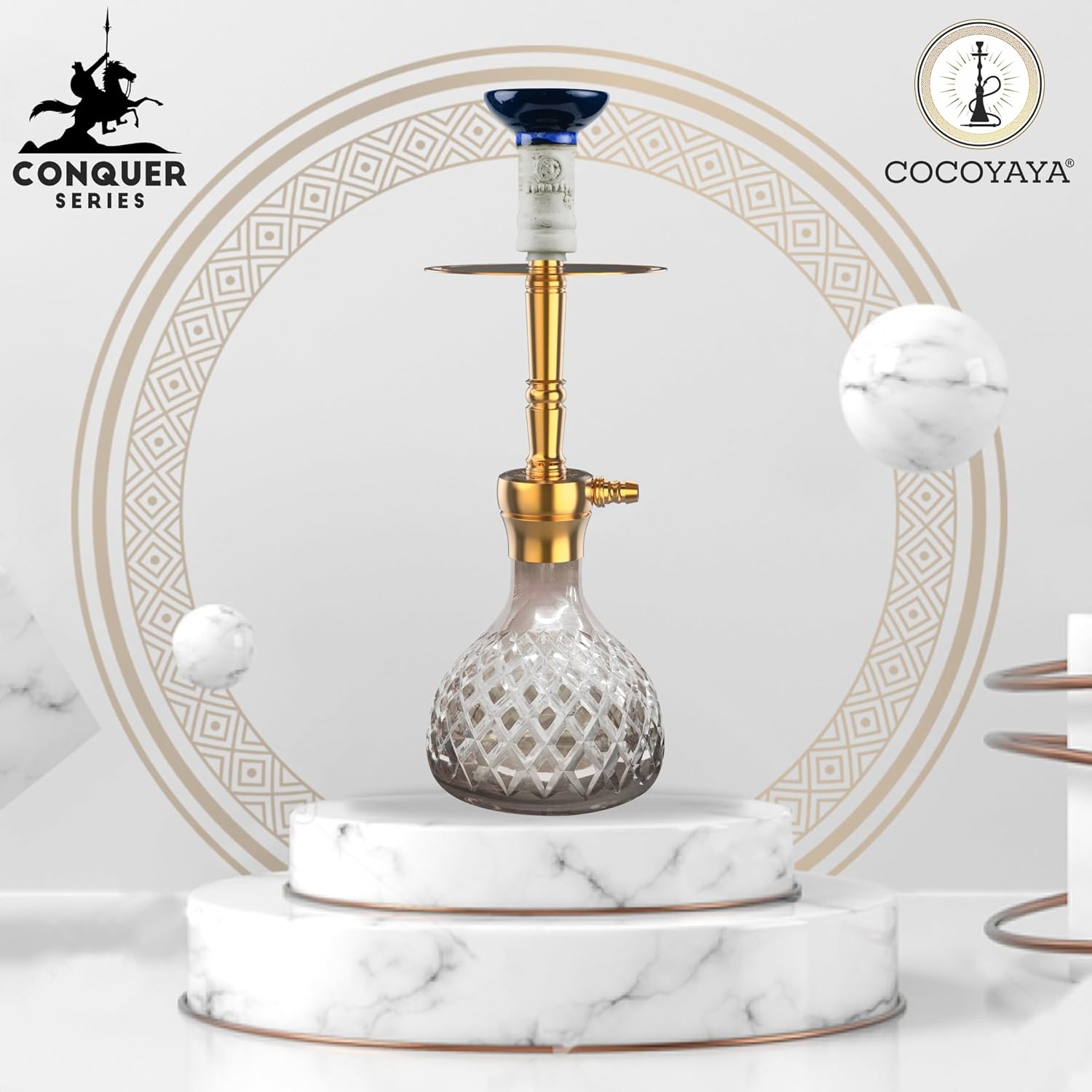 COCOYAYA Conquer Series Sumera Hookah Golden