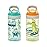 Zak Designs Atlantic Kids Water Bottle For School or Travel, 16oz Durable Plastic Water Bottle With Straw, Handle, and Leak-Proof, Pop-Up Spout Cover, 2-Pack (Surf Boards and Palm Trees)