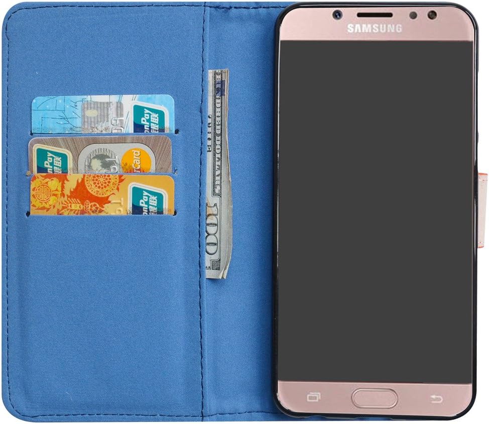 MAMA MOUTH Galaxy J7 Pro J730G Case, [Stand View] Premium PU Leather [Wallet Case] with Card Slots Cover for Samsung Galaxy J7 Pro J730G 2017 Smartphone,Dark Blue