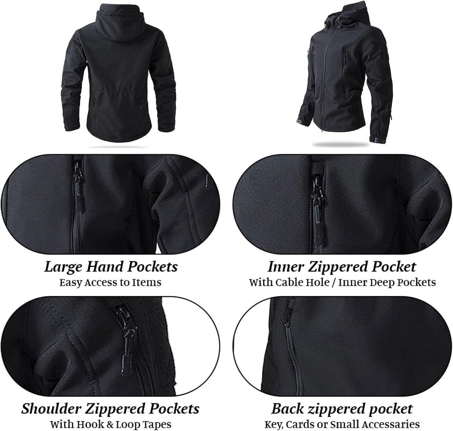 Men's Military Tactical Jackets Camouflage Softshell Fleece Fall Windbreaker Waterproof Outdoor Hooded Rain Coats
