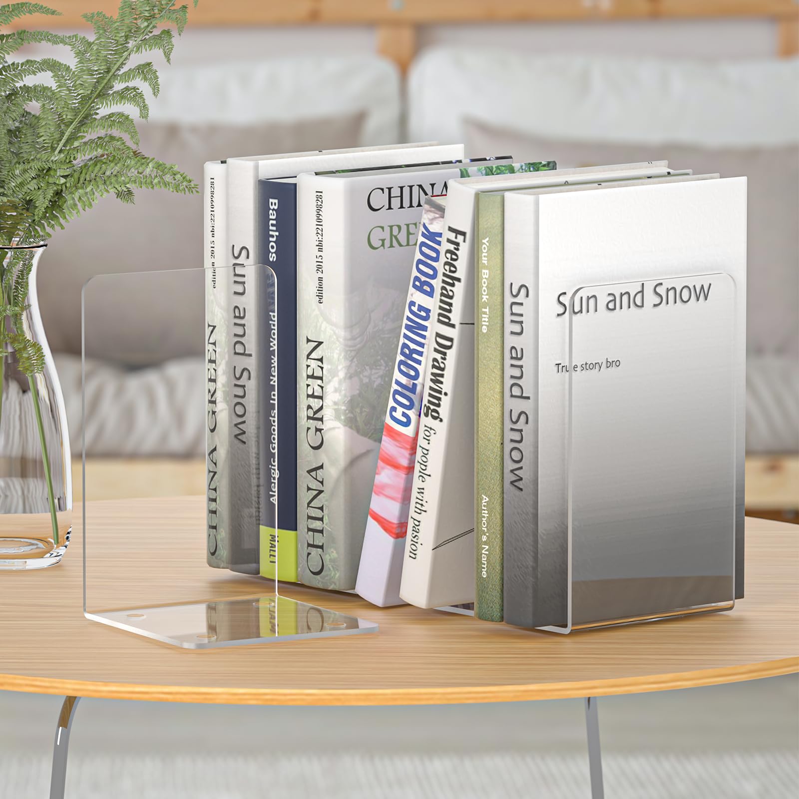 Set De 5 Sujetalibros Transparentes De Acrílico – 13x11,5x10 Cm – Ideales Para Libros, Revistas Y Escaparates – Fáciles De Limpiar Y Resistentes