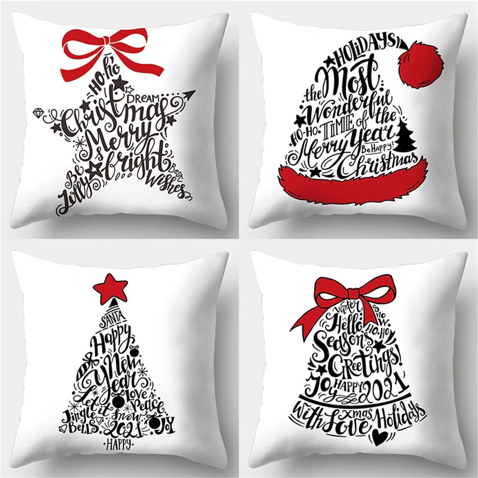 Christmas pillow cover 50x50 lot de 4 pour relooker facilement vos vieux coussins