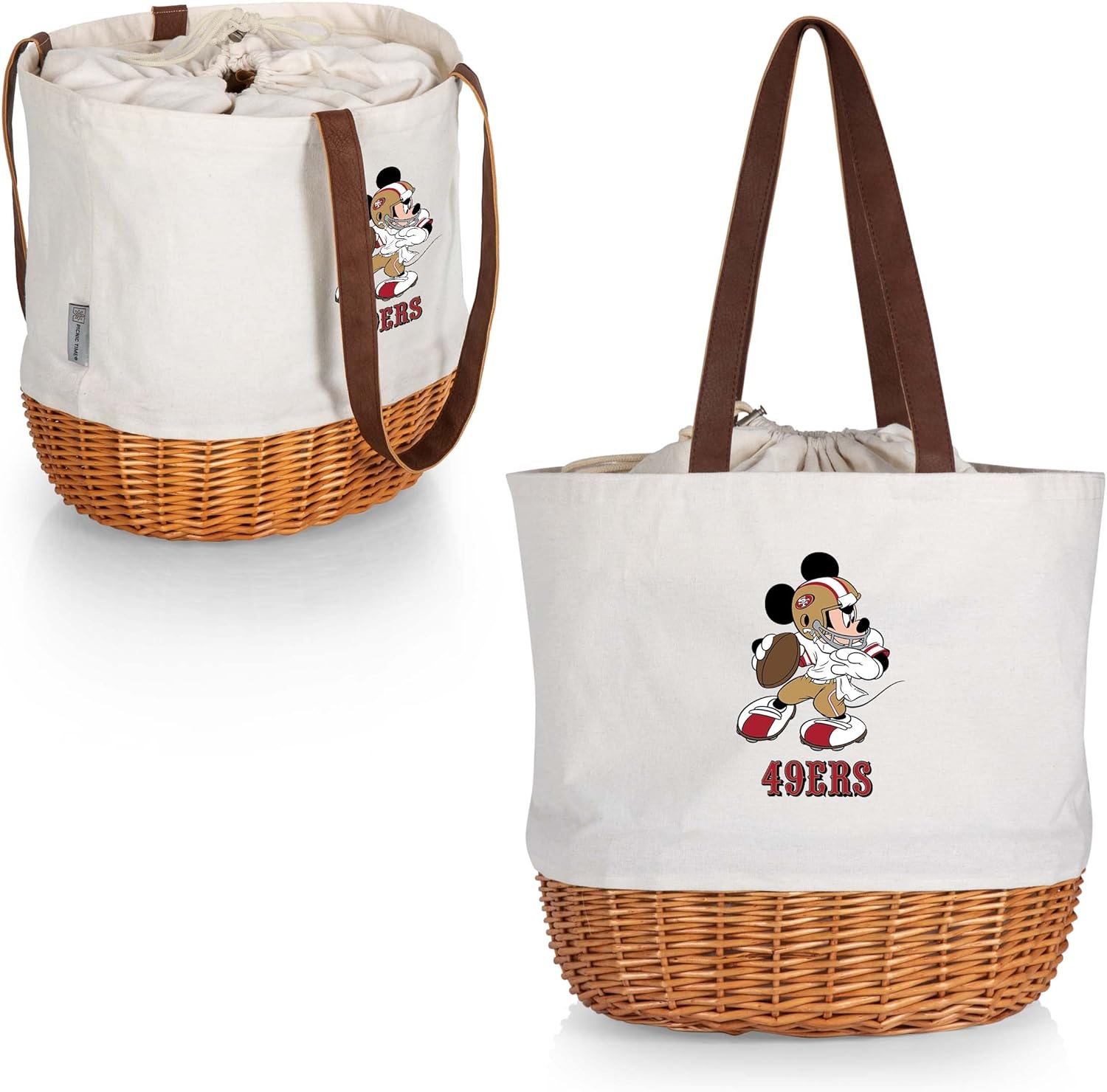 PICNIC TIME NFL Mickey Coronado Canvas and Willow Basket Tote