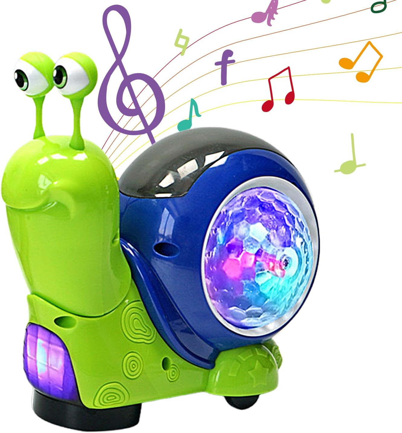 Light-Up Snail Toy, Musical Interactive Snail, Kids Sensory Walking Toy, Lighted Crawling Snails for Boys Girls Infant, Educational Fun Learning Toys