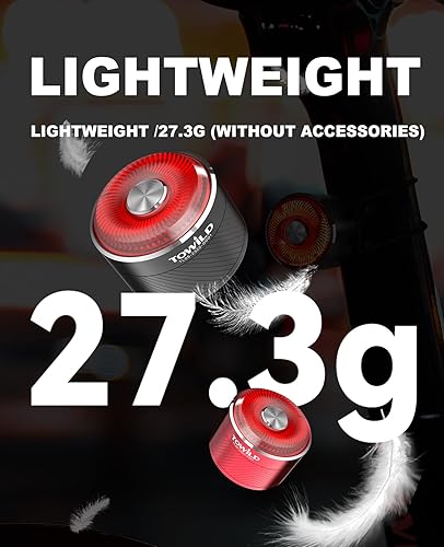 Miniatura 4 de TOWILD TL05 - Luz trasera para bicicleta, luces traseras de bicicleta con detección de freno inteligente, cable tipo C, impermeable, luces traseras