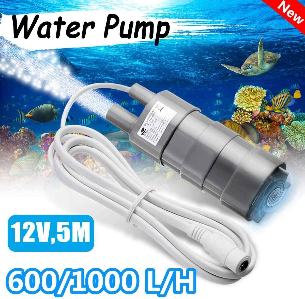 Mini Submersible Portable Electric Water Pump DC 12V Water Pump Brushless Magnetic Submersible 5M 600L/H Micro Motor For Garden Fish Pond(Type29 600LH)