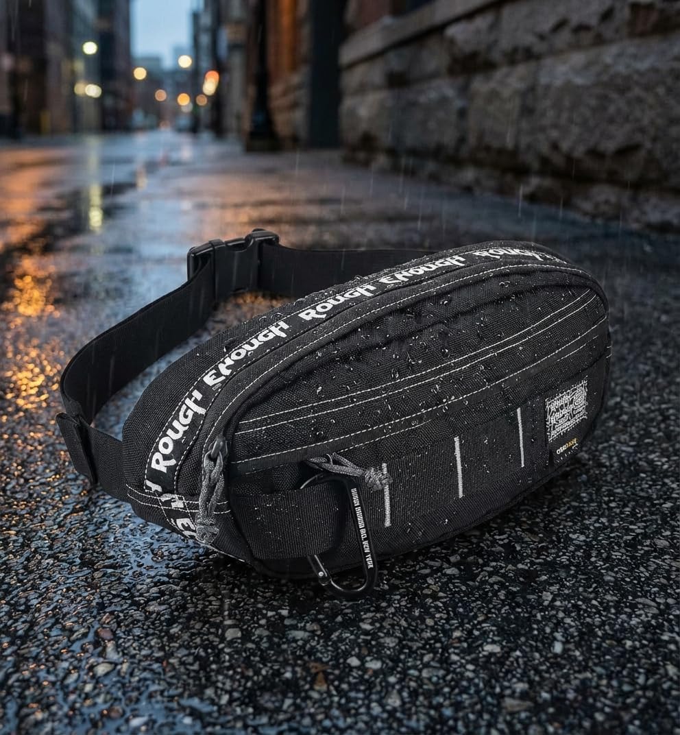 Rough Enough Tactical Fanny Pack for Men with MOLLE Webbing,500D CORDURA YKK Zippers,Waist Pack and Crossbody Bag for Hiking, Travel, EDC