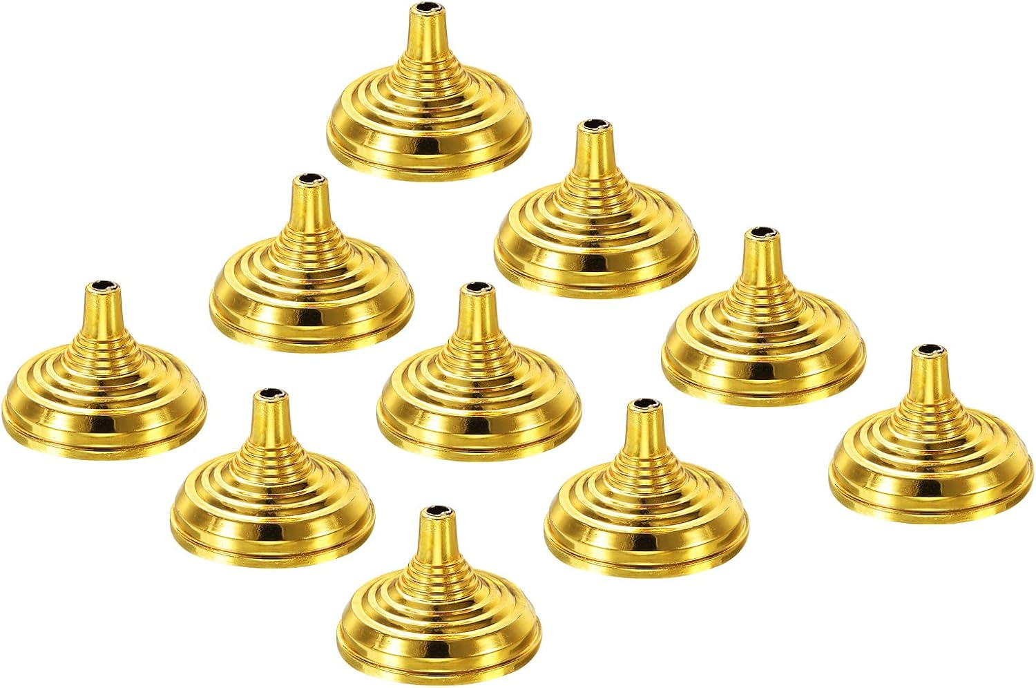 PATIKIL Flag Stands Mini Table Flag Holders Bases Round Gold Tone for Party Supplies Decoration Pack of 24