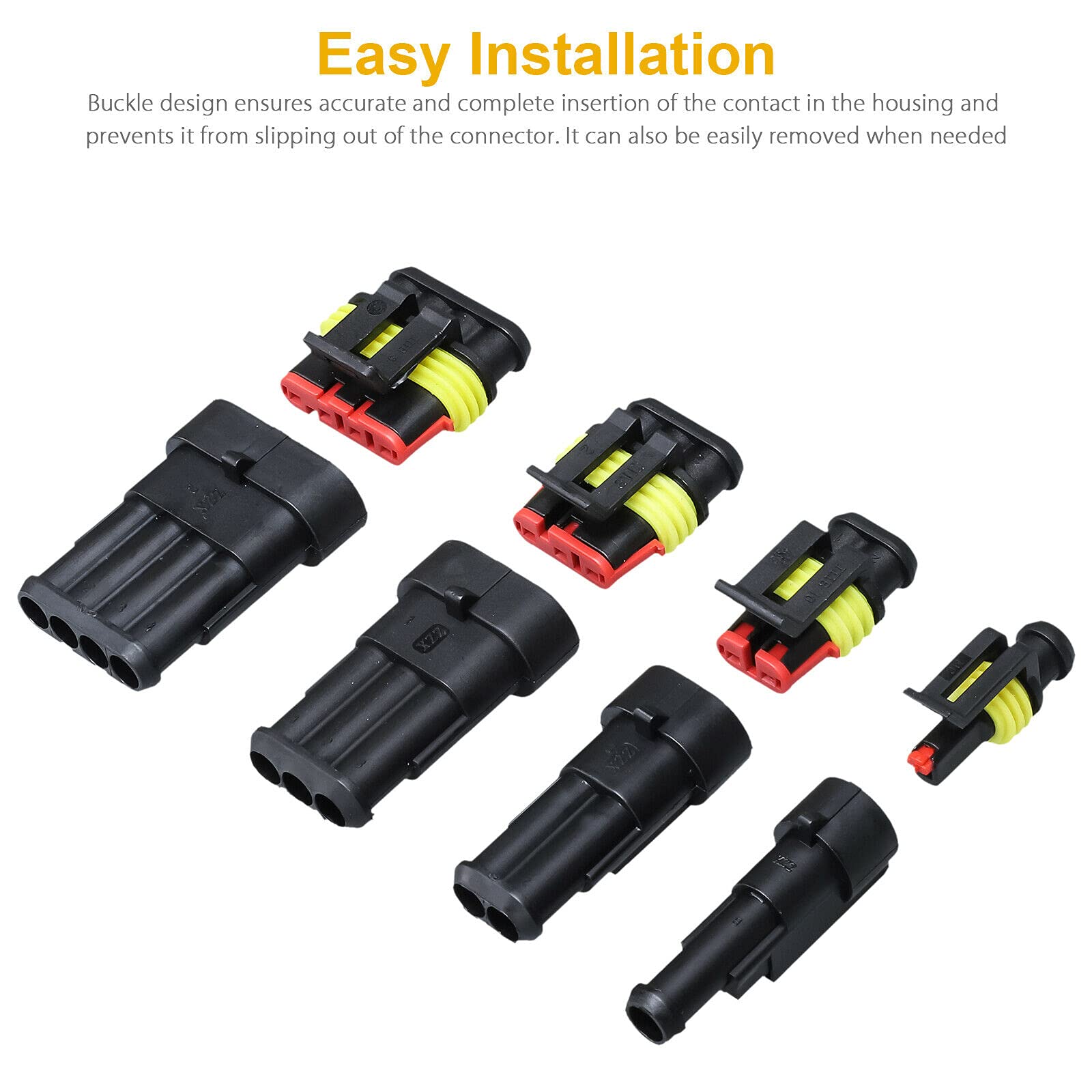 Kit De 352 Connecteurs Auto étanches - 1 à 6 Broches - Pince à Sertir Incluse - 12V