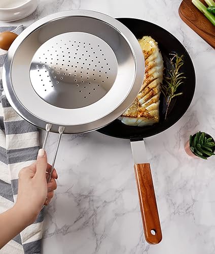 Miniatura 8 de SoltreeBundle Korea Grease - Pantalla de salpicaduras de acero inoxidable para sartén de 126 pulgadas - Protector de protección contra salpicaduras