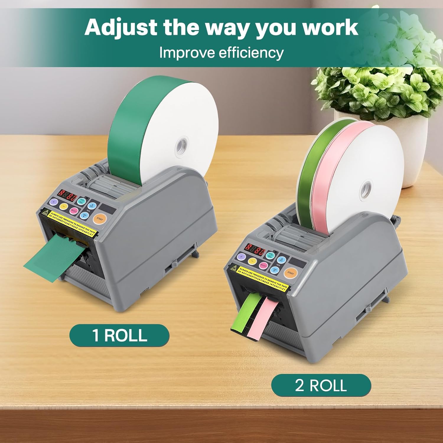 Ribbon Cutting Machine, Advanced Automatic Electric Tape Dispenser, 999mm Max Cut Length, Manual & Auto Modes, for Business, Schools, Restaurants, Factories, Warehouses & Home Use