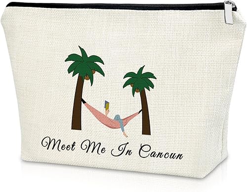 Sazuwu Bolsa de maquillaje para mujer, Encuéntrame en Cancún