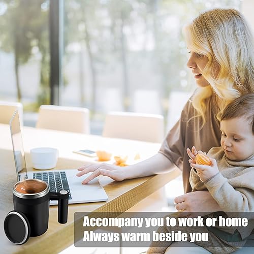 Miniatura 6 de Taza de café autoagitable taza de café automática recargable con agitador magnético y tapa, taza de café de viaje para leche, cacao, oficina,
