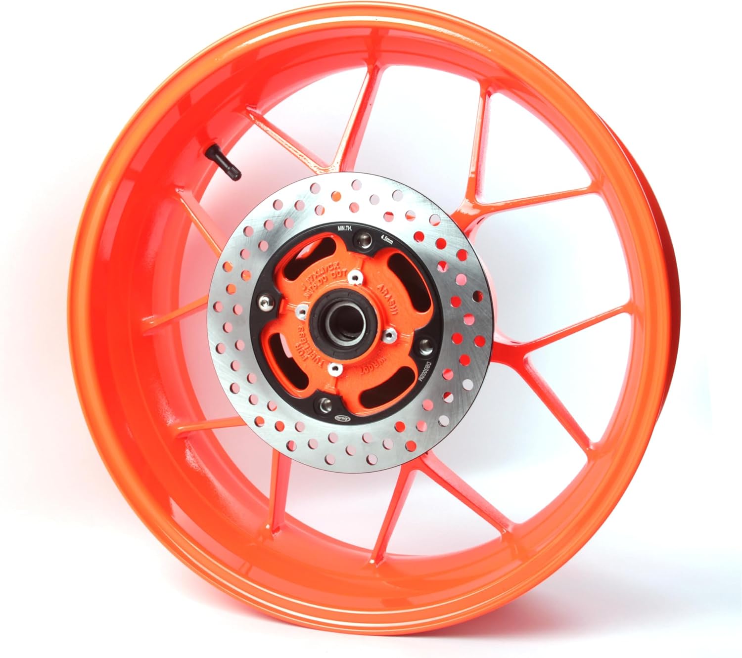Arashi Rear Wheel Rim and Brake Disc Rotors for Honda CBR600RR 2007-2017, Motorcycle Replacement Accessories Parts Neon Orange