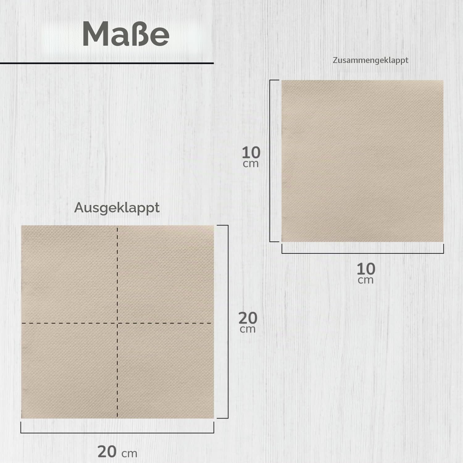 Hostelnovo – 600 Stück Cocktailservietten der Marke Bio-Eco – Color Natural – 100% recycelbar – Micropoint – 10 x 10 cm (gefaltet) und 20 x 20 cm (aufgeklappt)