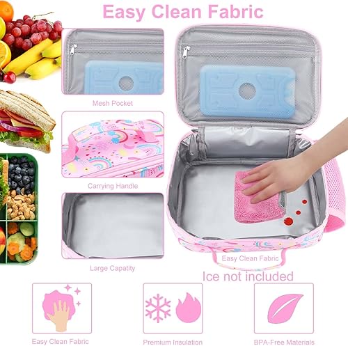 Miniatura 129 de RHCPFOVR Kids Lunch Bag - Insulated Lunch Box for Boys Girls,Washable Lunch Bag and Reusable Toddler Leak-proof Lunchbox for School and Daycare