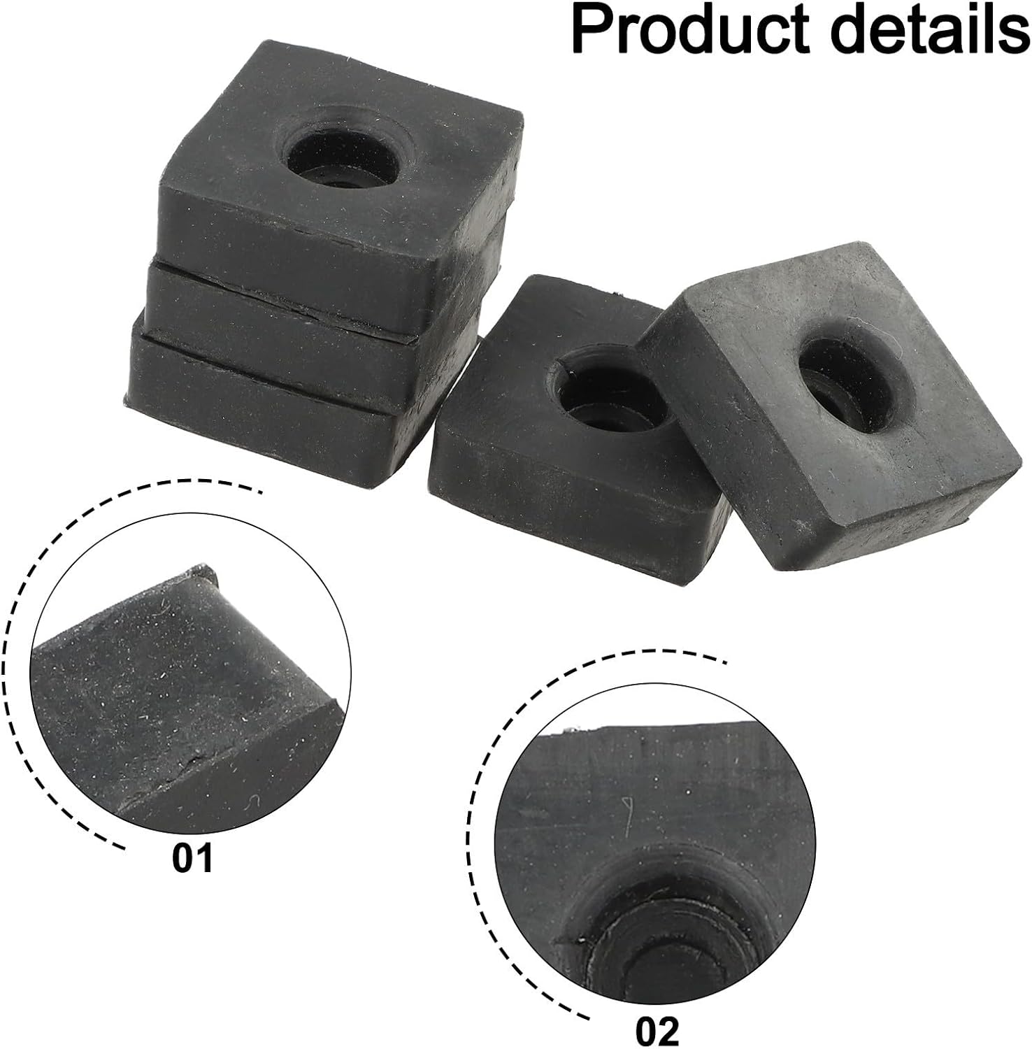 Rubber Equipment Pads for Fitness Machines - Shock Absorbing Bumpers, Vibration Reducing Pads, Non Slip Rubber Feet for Gym Equipment, Exercise Bikes, Weight Stacks, Floor Protection