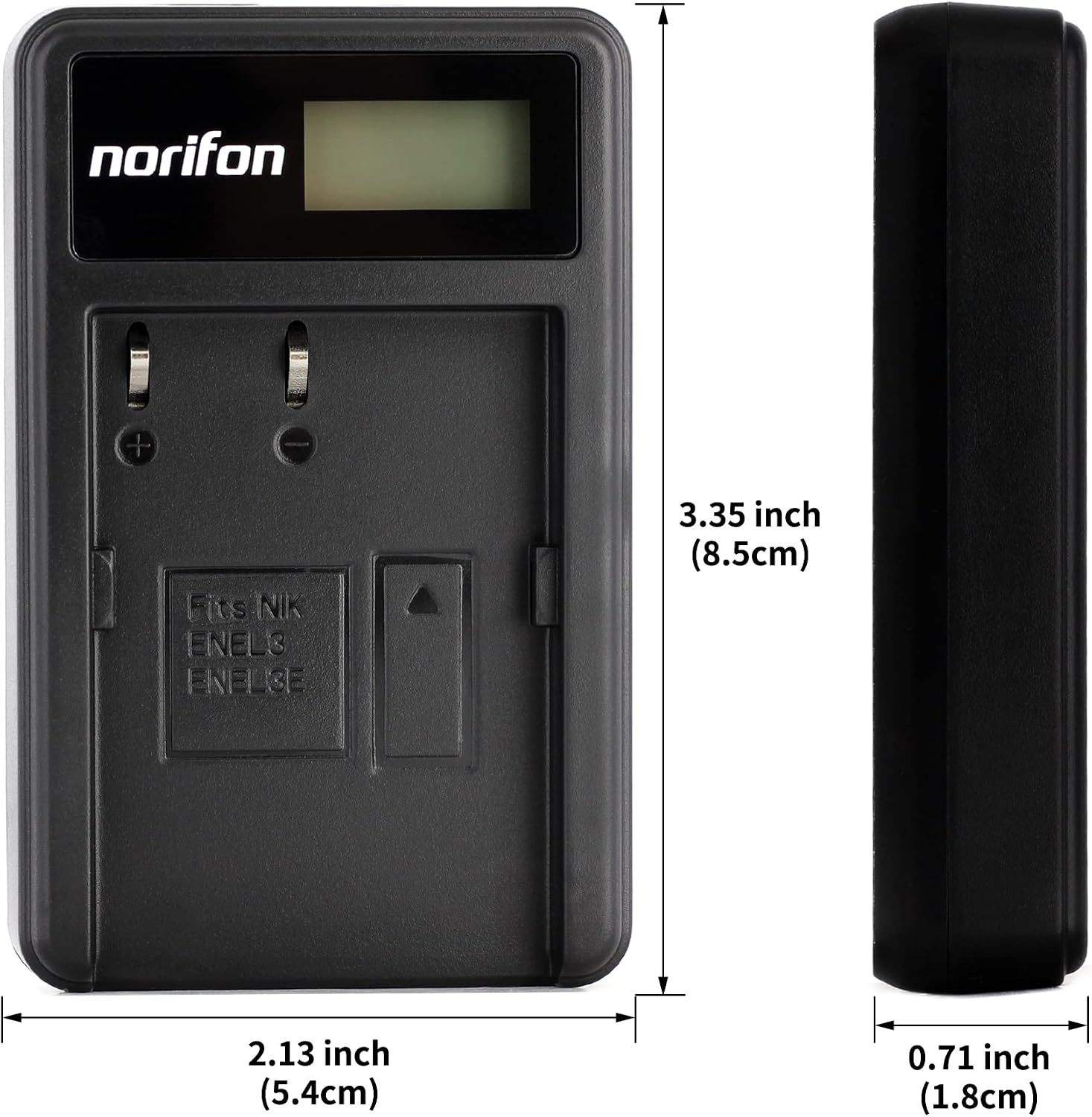 Norifon EN-EL3 LCD USB Charger for Nikon D100, D100 SLR, D200, D300, D300s, D50, D70, D70s, D80, D90, DSLR D700 Camera and More