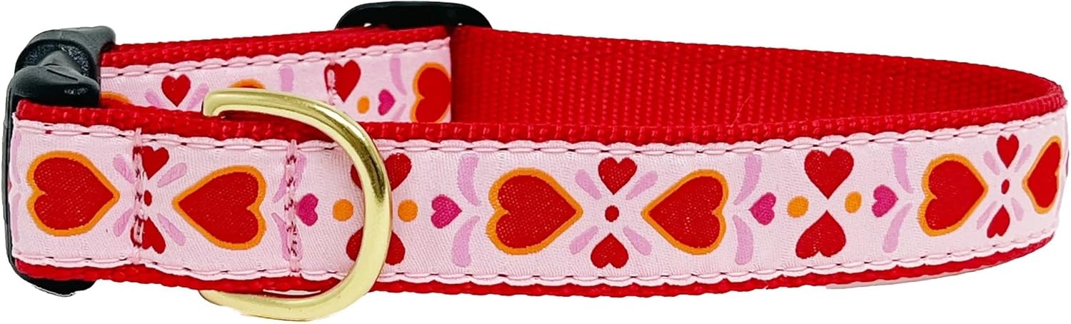 Up Country Heart to Heart Pattern Dog Collar (X-Large (18 to 24 Inches) 1 Inch Wide Width)