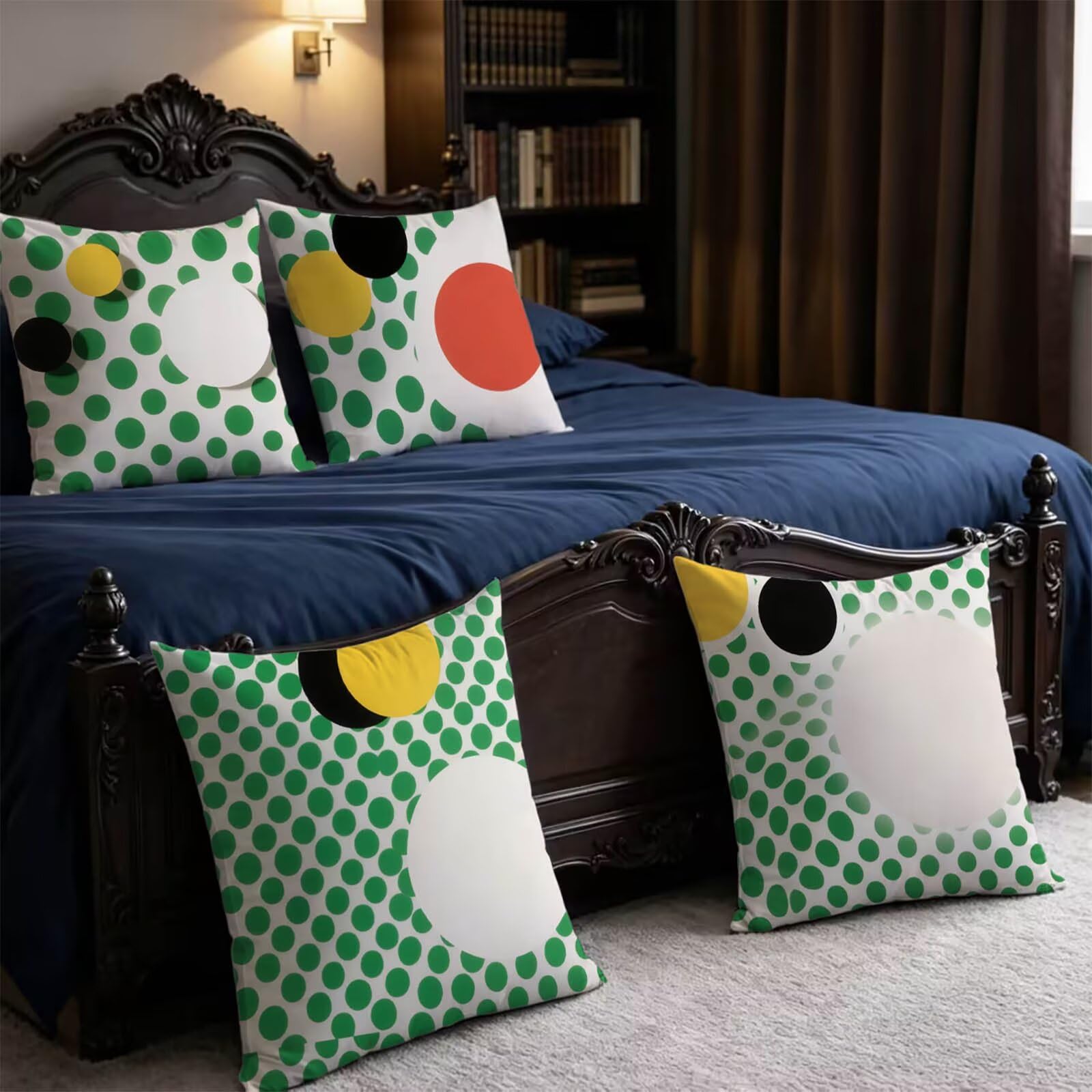 Federe Cuscini Letto 60x60cm Federe Copricuscini Divano Astratto THDZ-0086 | Outdoor Federe Copricuscini Divano Giallo-Verde 4 Pack Morbido Resistente Attraente Decorazioni per Letto Divano Regalo Donna