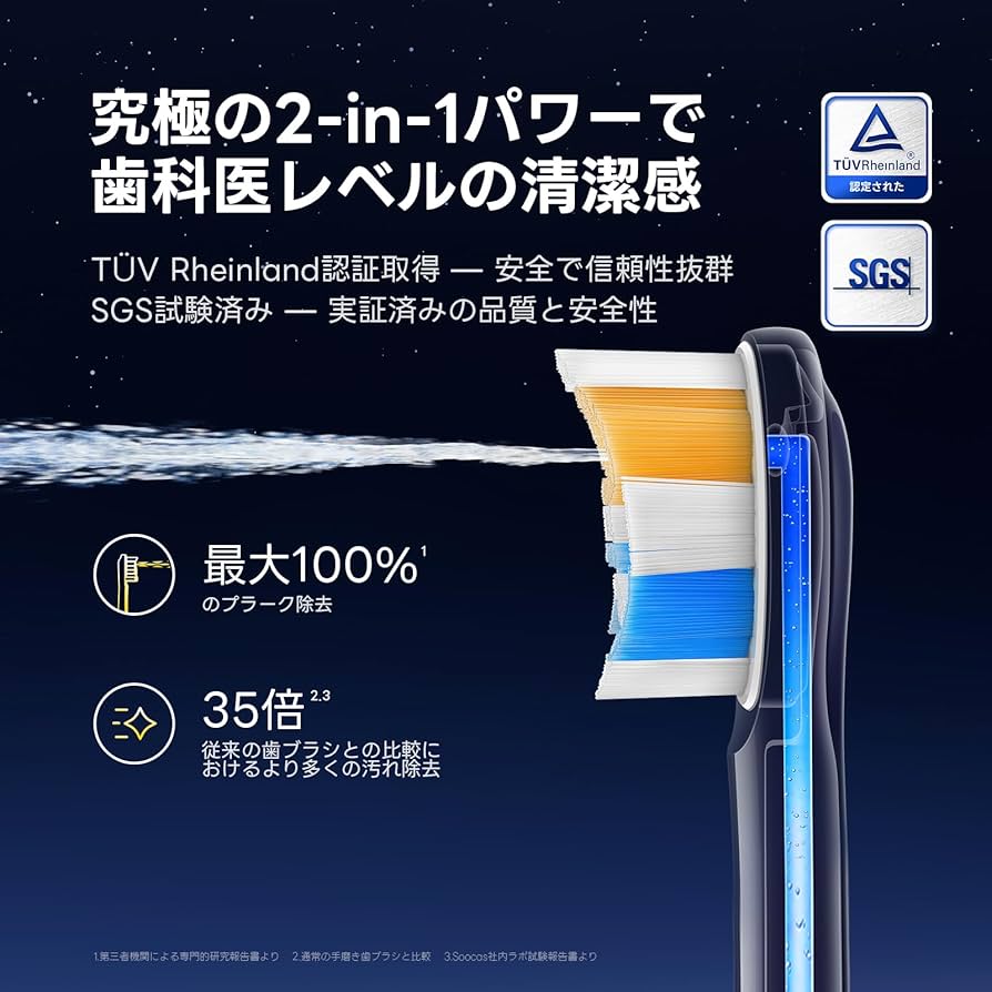 Soocas NEOS II 電動歯ブラシ トラベルセット 1台2役！磨くと