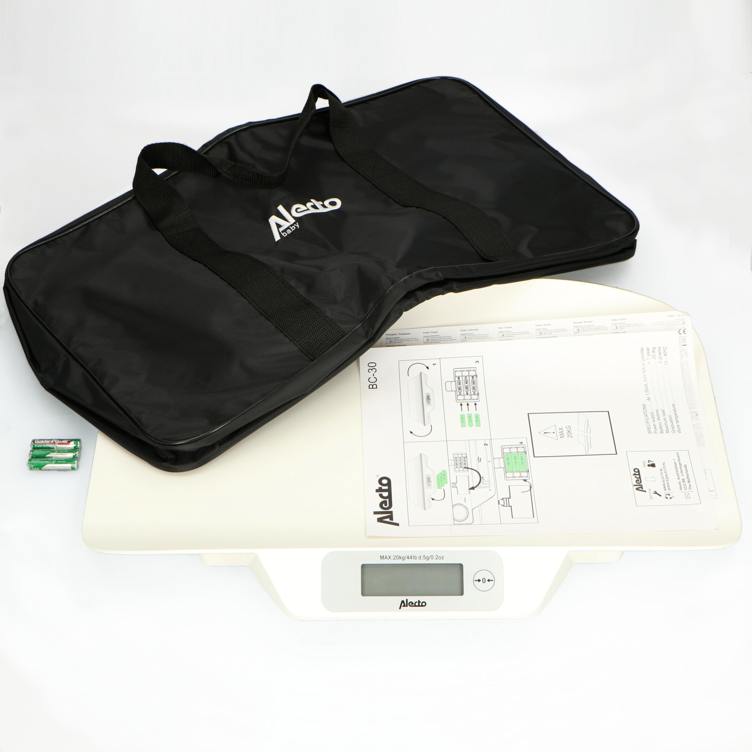 Alecto BC30 - Báscula para Bébés con sistema de estabilización - Blanco