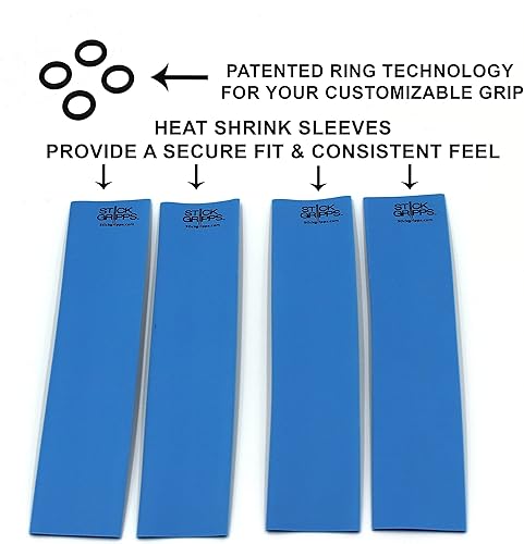 Miniatura 4 de Empuñaduras de baqueta, envoltura antideslizante para baqueta, anillos ajustables personalizados (azul)