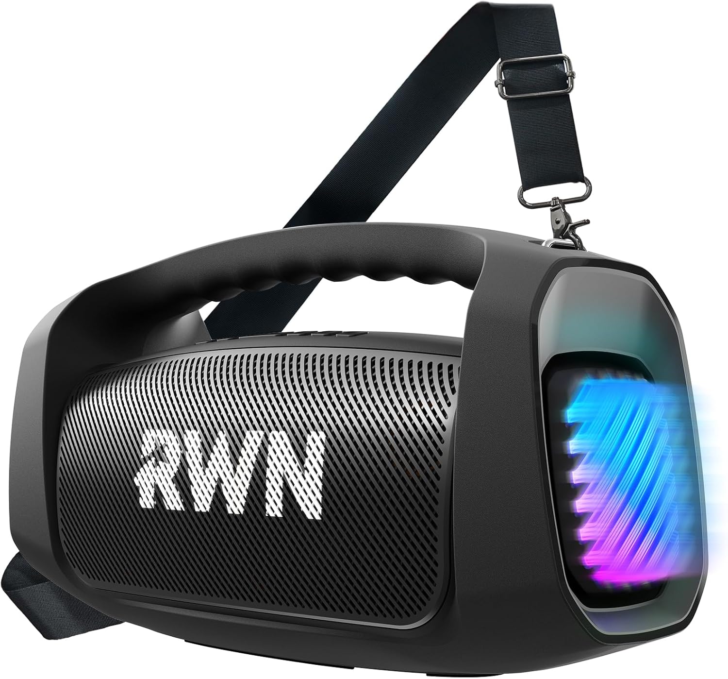 RWN Outdoor Bluetooth Speaker: 160W Loud Sound, IP67 Waterproof with 24H Playtime, Fast Charge, Bass, TWS, Portable Wireless Speakers with Light Show for House, Party, Projector, Beach (Black)