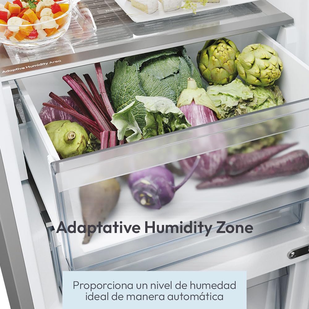 CANDY Fresco 500 CNCQ4T620DX, Frigorífico Combi, 409L, WIFI, Ancho 60cm, Altura 205cm, Total No Frost Circle+, 2 Cajones Verduleros, Control Digital, Panorama Light, Puerta Reversible, 35DB, Inox