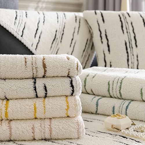 Miniatura 9 de STACYPIK Funda de sofá de jacquard geométrico para perros, respaldo y reposabrazos para mascotas, funda de sofá para sofá de 2 cojines, protector de