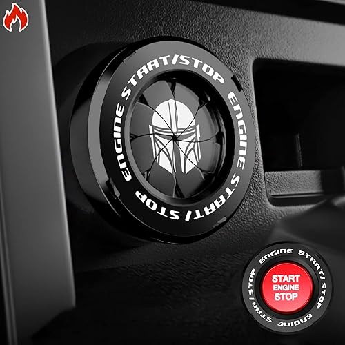 Miniatura 35 de Tybasthe Cubierta de botón de arranque giratorio, Smile Demon Accesorios para automóvil, Cubierta de botón de arranque del motor, calcomanías