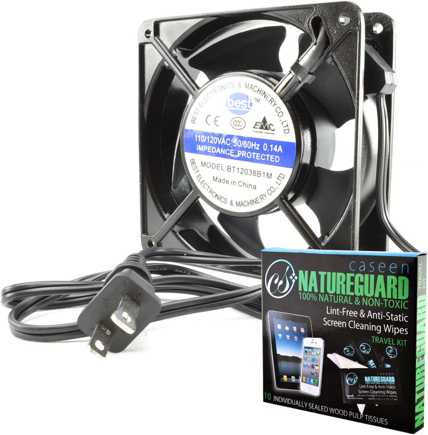 120x120x38mm AC Fan with Thermal Switch BT12038B1M & 36" power cord