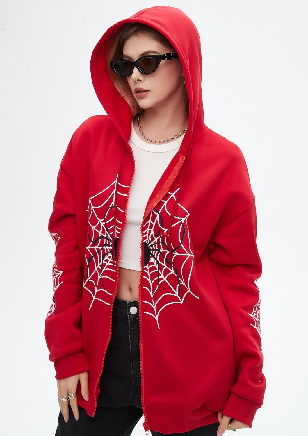 Spider Graphic Hoodies Y2k Zip Up Hoodie Men Women Oversized Sweatshirts Y2k Jacket... - Image 3