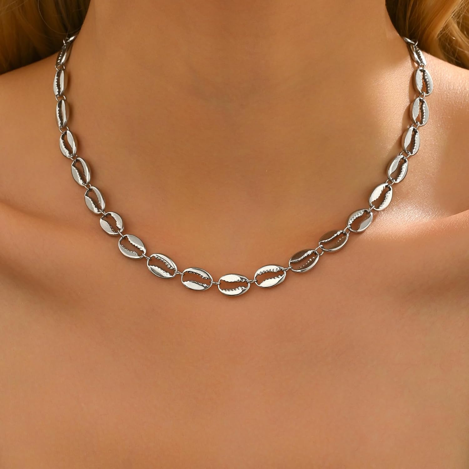 18K Gold Plated Choker Necklace for Women, Dainty Heart, Star, Moon, Cross, Daisy, Shell, Coin, Coffee Bean Link Chain Necklaces, Boho Summer Beach Jewelry - Image 2