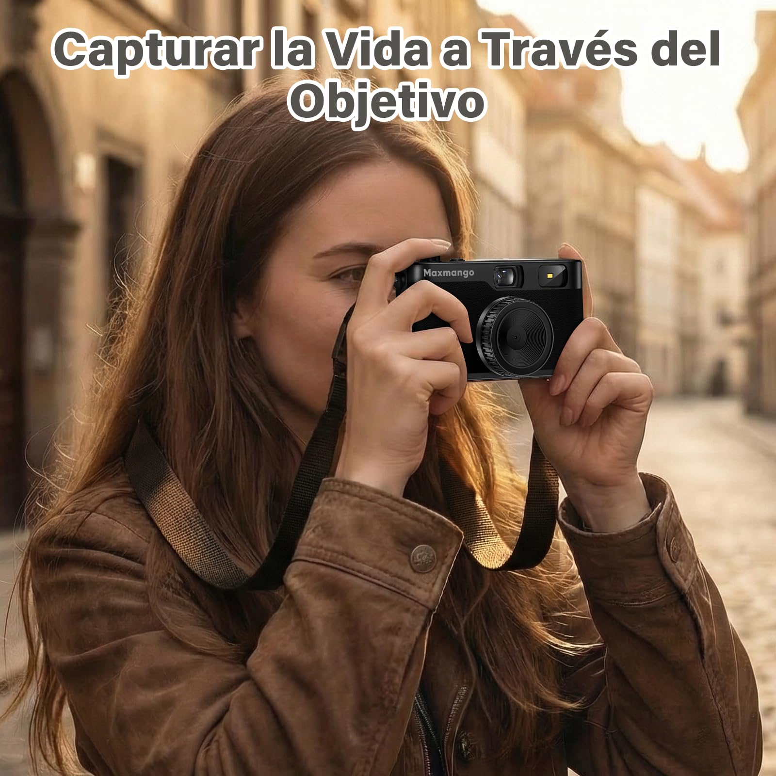 Maxmango D53 Cámara Digital de Estilo Retro sin Pantalla, 12 MP Filtros DIY, Cámara Digital compacta sin Pantalla con Tarjeta SD de 8 GB para 4000 Fotos (Negro) - 3