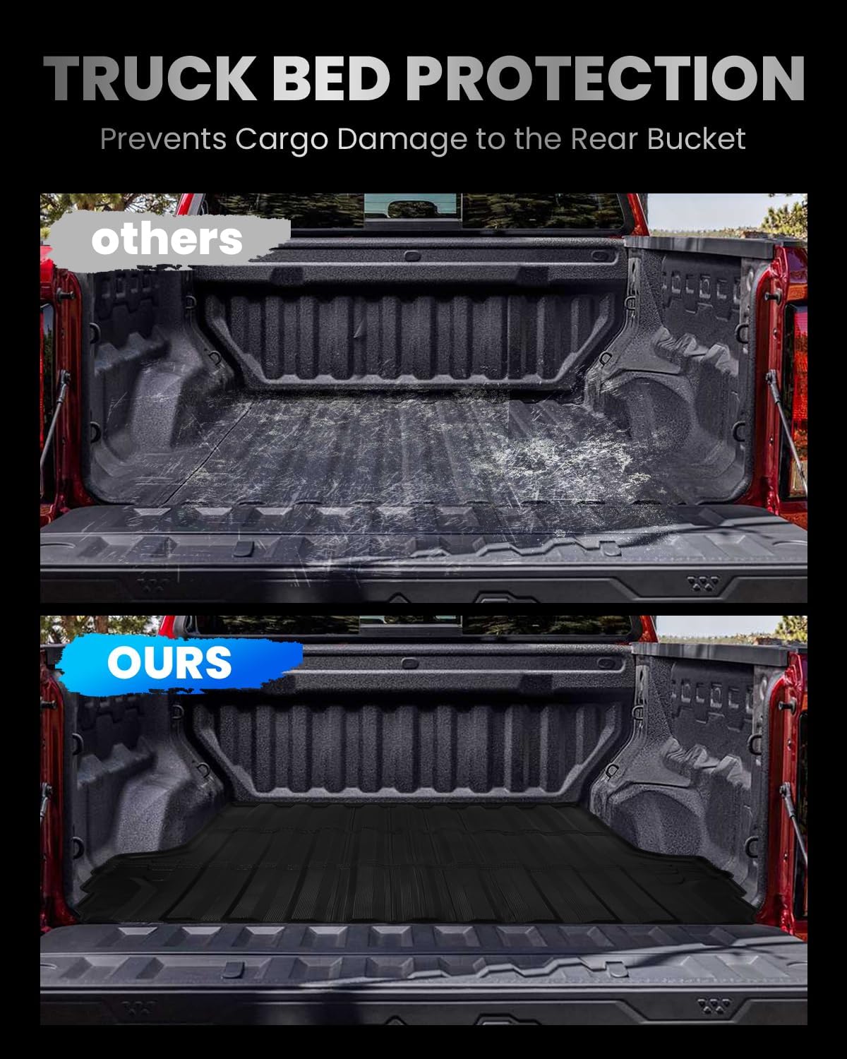 Truck Bed Mat for Chevy Colorado/GMC Canyon 2026 2025 2024 2023, 5FT Rubber Bed Mats for Chevy Colorado/GMC Canyon Pickup Truck Bed Accessories Cargo Mat Anti-Slip