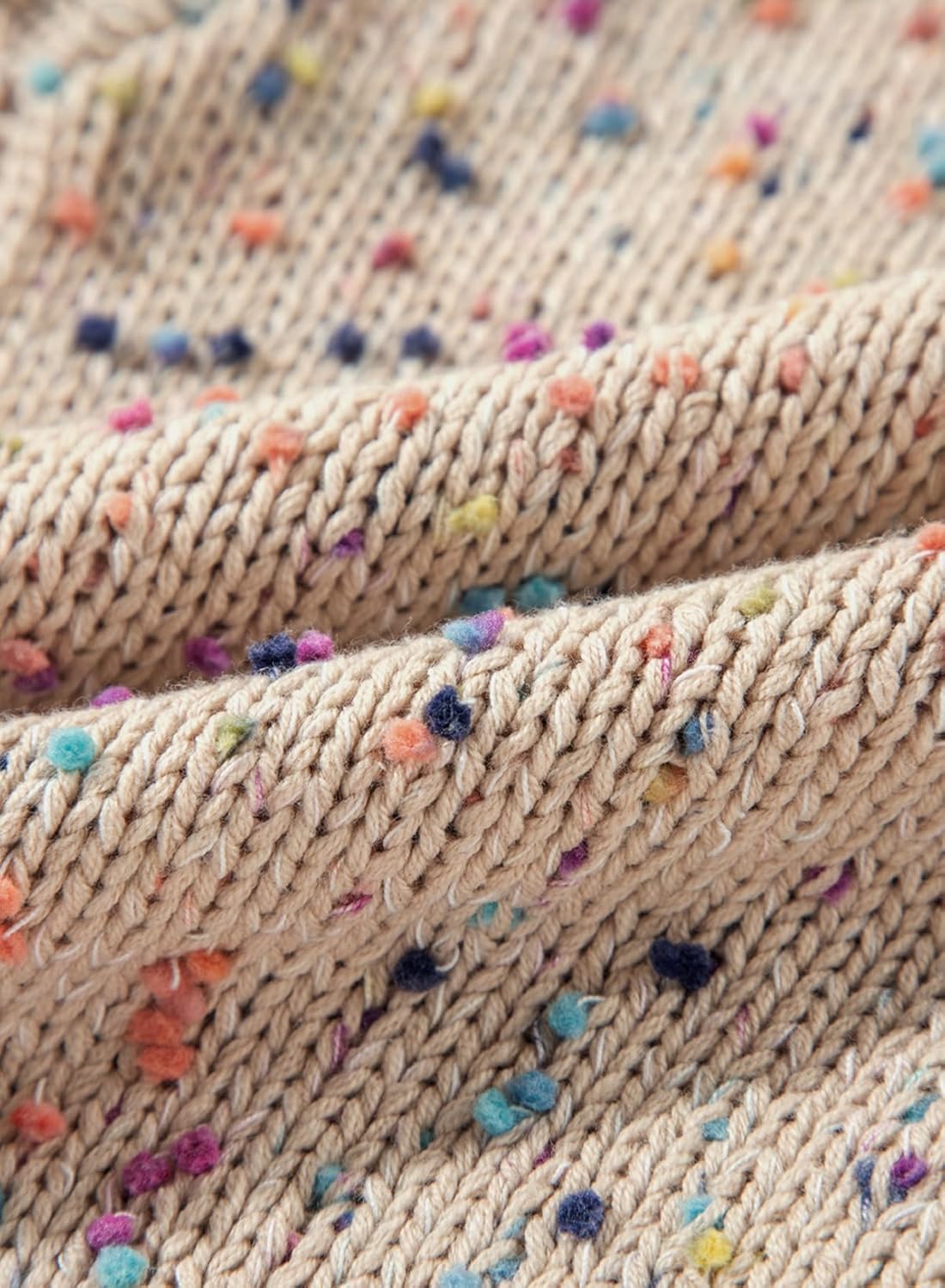 SELINK Women's Cardigan Sweater Elegant Rhinestone Decor Multicolor Confetti Sweater Cardigan Solid Long Sleeve Outwear - Image 6