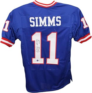 Phil Simms Autographed Pro Style Jersey Blue SB MVP Beckett