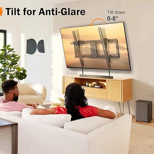 Miniatura 3 de Soporte de pared inclinable para la mayoría de televisores planoscurvos de 37 a 82 pulgadas, soporte universal de perfil bajo, se adapta a pernos de