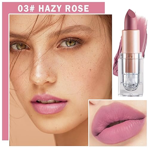 Miniatura 2 de Lápiz labial mate nude aterciopelado, brillo de labios, no se decolora, no pegajoso, lápiz labial color nude, tinte de labios mate, de larga