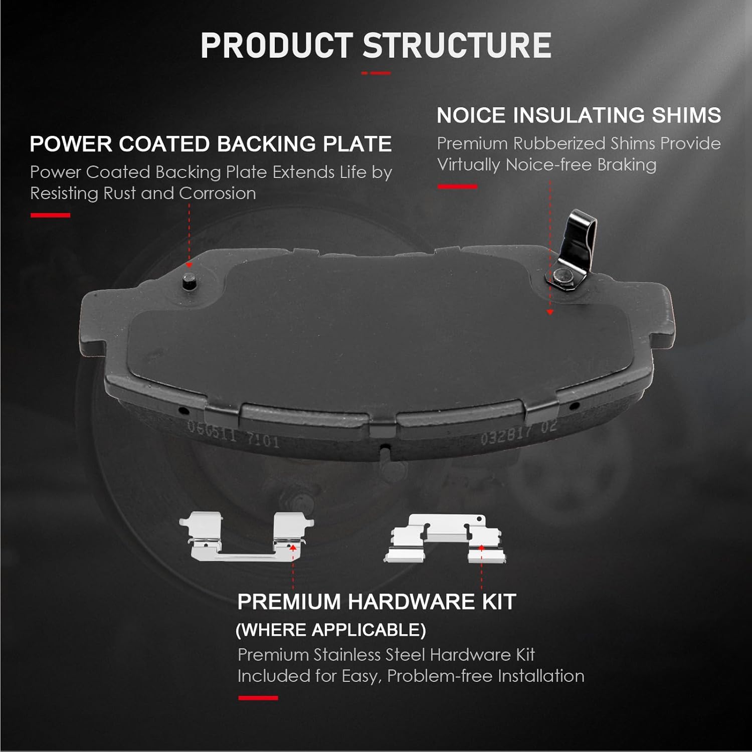 cciyu D914 D865 8pcs Front & Rear Ceramic Brake Pads Kits 2003-2008 For Honda Pilot