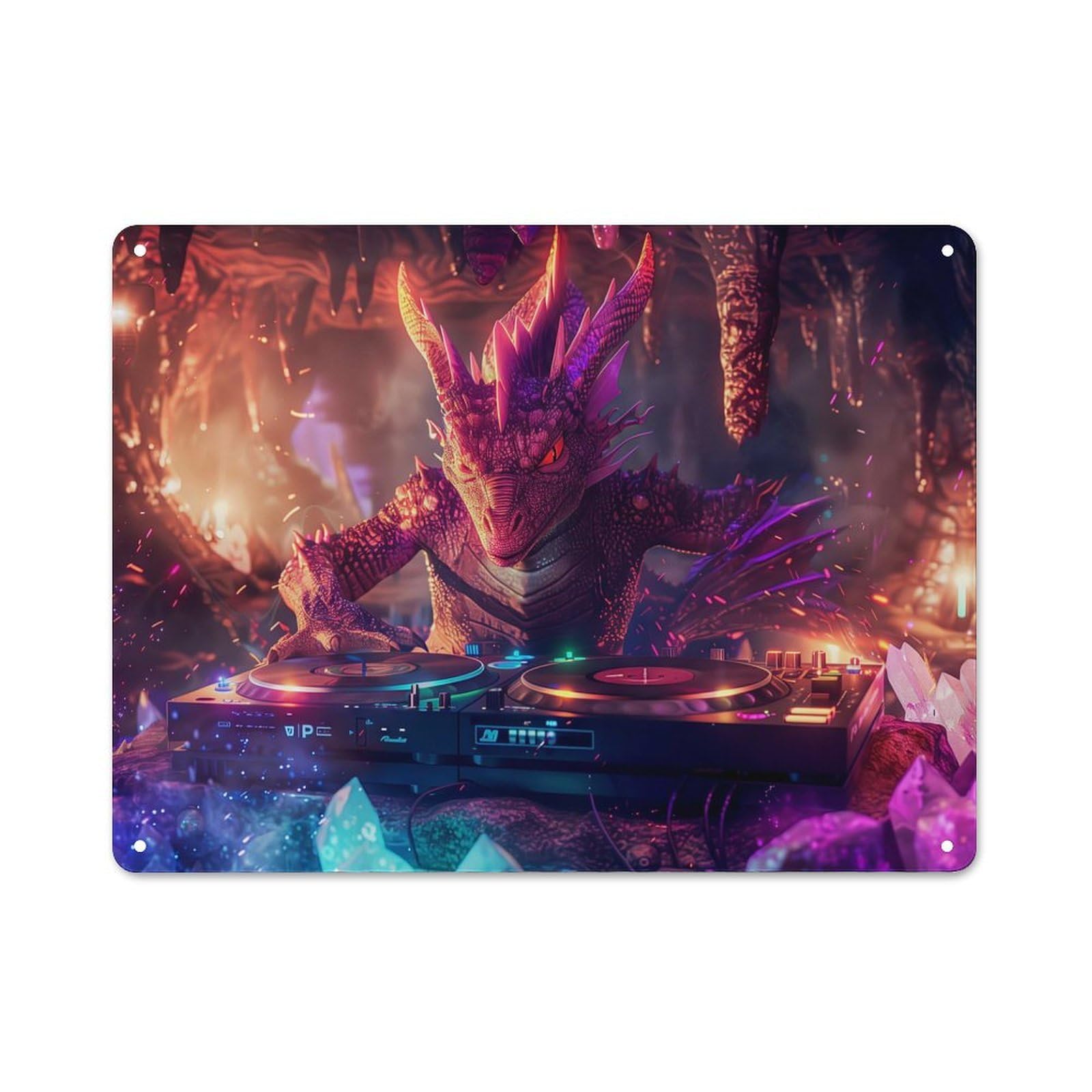 Junmoney Style-23 Dragon Hiphop Dj Farmhouse Metal Sign 30X40cm, Barn Style Rustic Kitchen Decor For Cottage, Kitchen, Hallway Or Breakfast Nook
