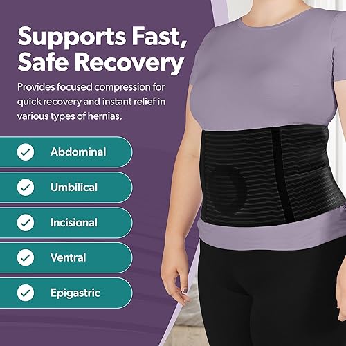 Miniatura 7 de BraceAbility Cinturón de hernia umbilical para hombre, braguero abdominal con almohadilla de compresión para ombligo, ombligo, ventral, epigástrico,