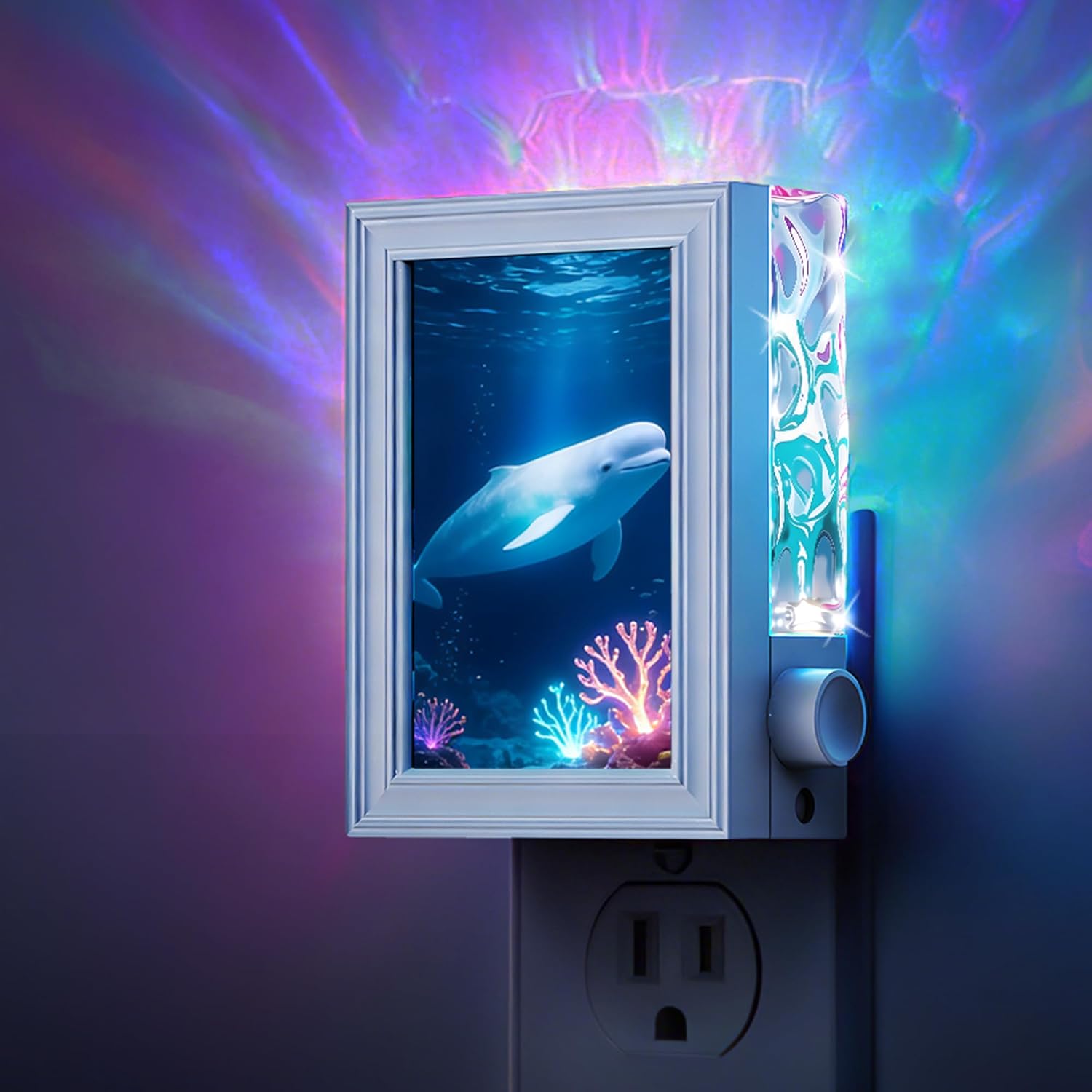 L LOHAS LED Night Light,Backlit Plug in Night Light with Picture Frames