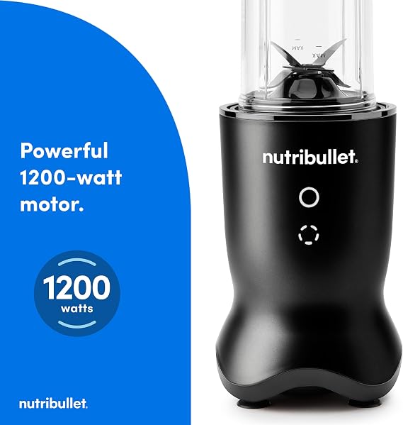 nutribullet Ultra Personal Blender, 1200W, for Smoothies Shakes & Protein - Quietest Single-Serve Blender with Titanium Coated Blades, 3 BPA-Free Cups (32oz + 24oz), To-Go Lids, Dishwasher Safe