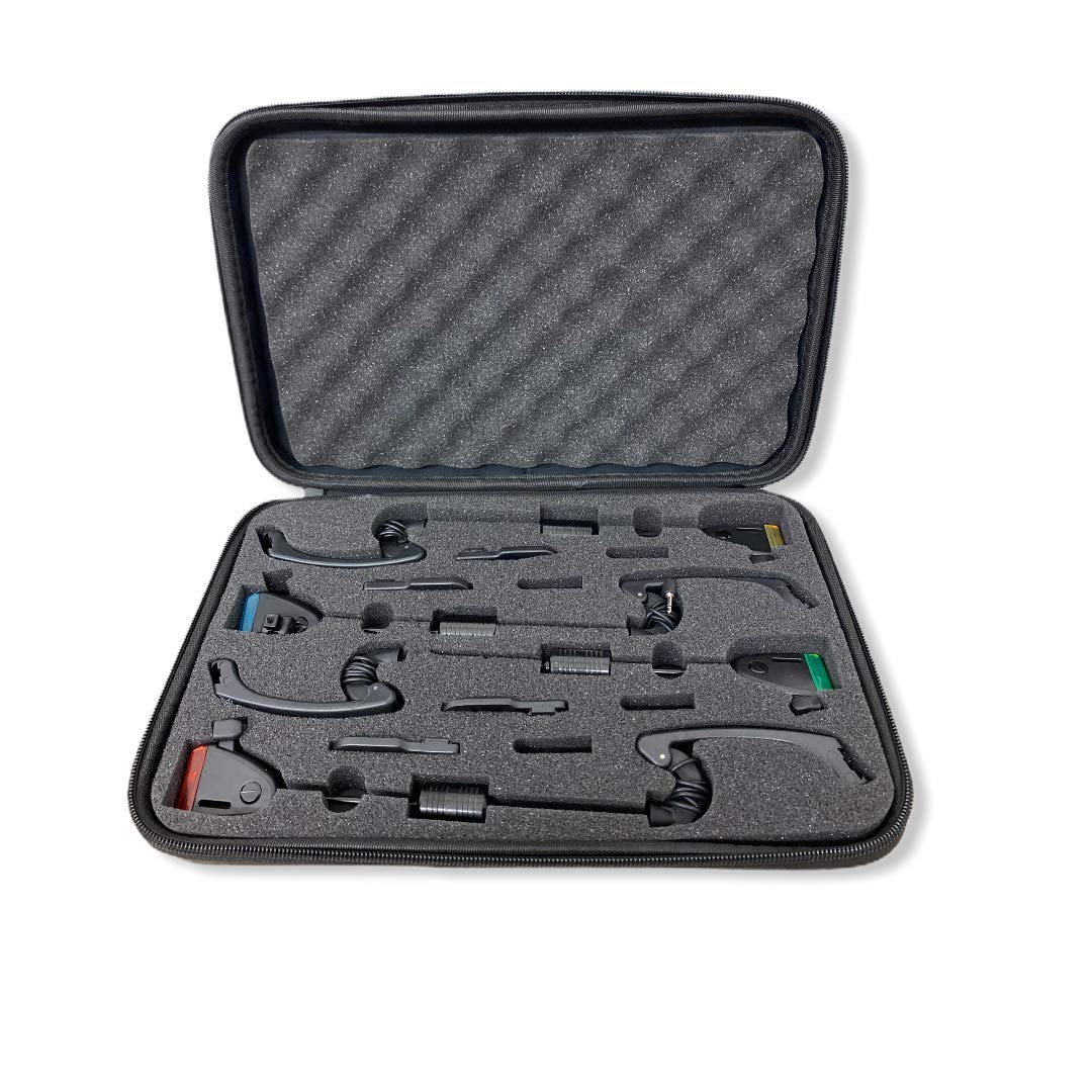 Carpon® Swinger Set de détecteurs de touche pour la pêche à la carpe dans le cas de couleur rouge, bleu, jaune (vert)