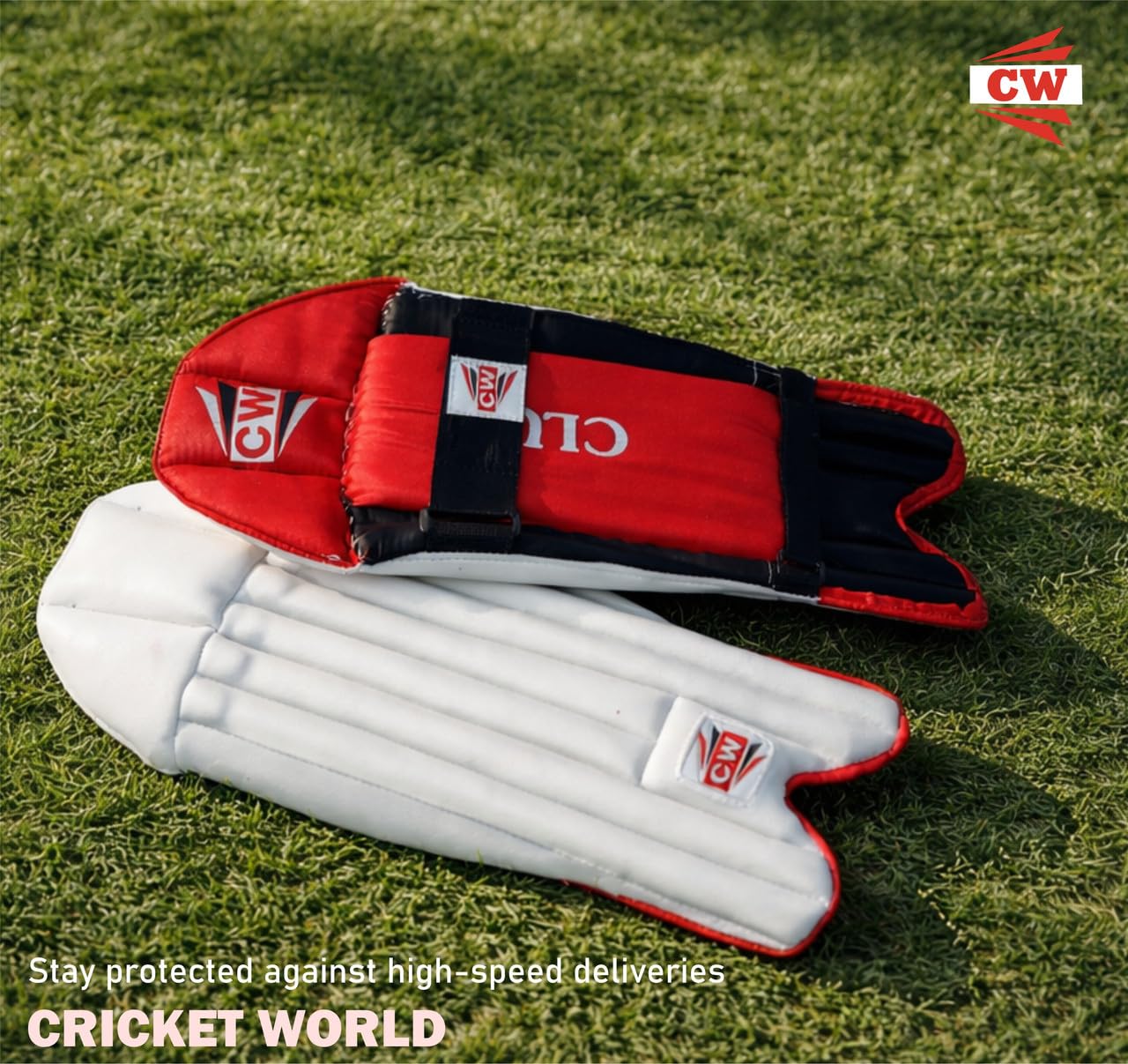 CW Club Wicket Keeper Pads | Lightweight Adjustable Adult Sports Legguards | Cricket Practice Academy Training 1