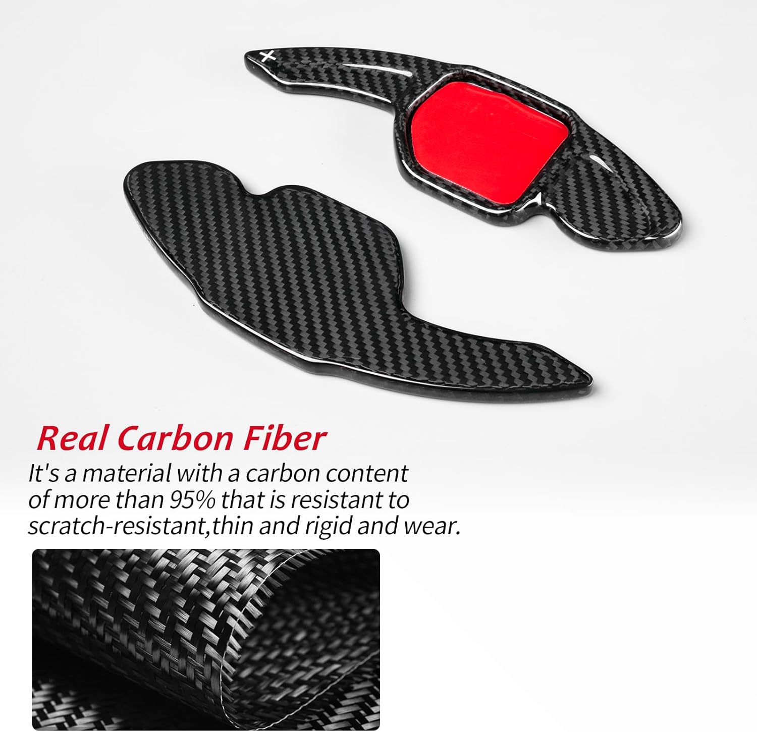 T-carbon Real Carbon Fiber Steering Wheel Paddle Shifter Extensions Fit For Audi A3 A4L A7 Q5 A5 A6L S6 S7 SQ5 Q5 Q7 RS3 RS6 R8 TT TTS Gear Shifter Extension Sport Shift Paddles Accessories(Black)