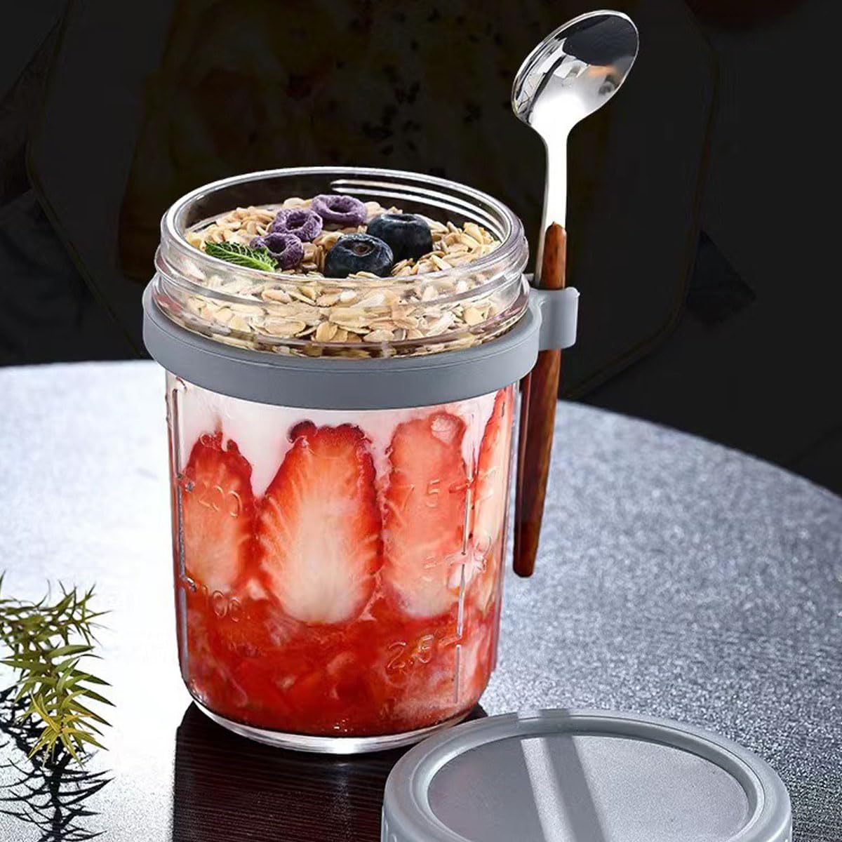 Jares de avena de la noche de vidrio Masón Recipientes herméticos for avena durante la noche y más